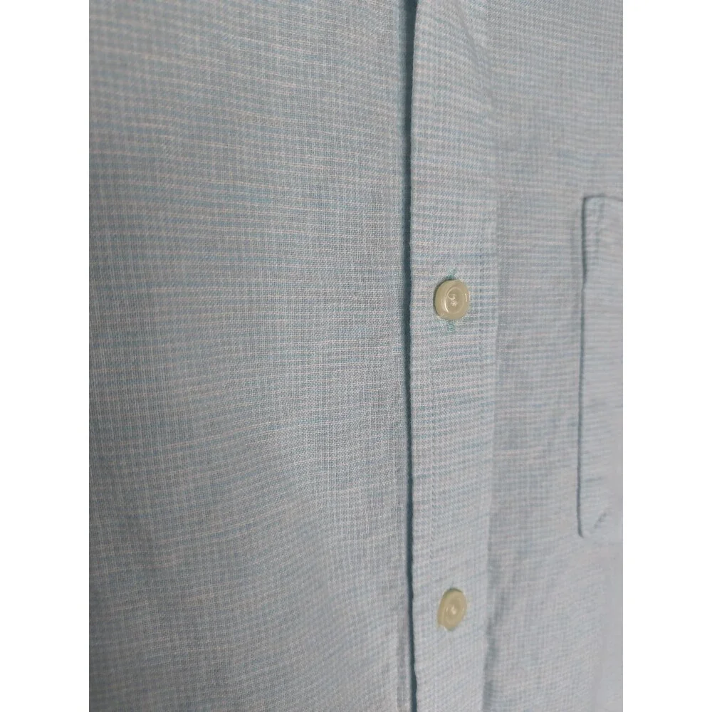 Banana Republic Men's Size XL Blue Linen Long Sleeve Button Up Slim Fit Collared